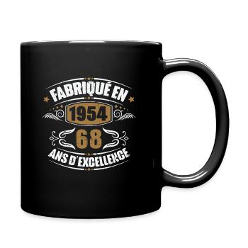 Fabriqué en 1954, 68 ans d'excellence - Mug uni - noir - Droite