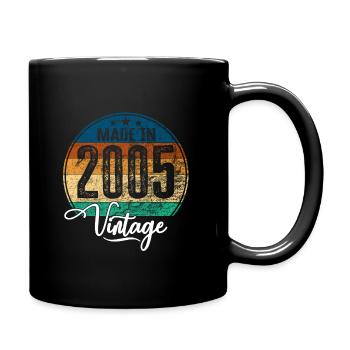 Vintage Made in 2005 Geburtsjahr 2005 Geburtstag - Tasse einfarbig - Schwarz - Rechts