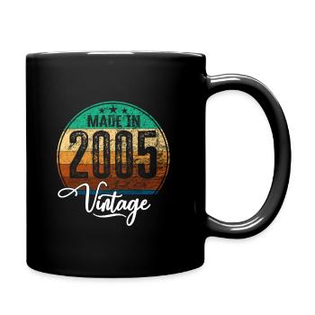 Vintage Made in 2005 Geburtsjahr 2005 Geburtstag - Tasse einfarbig - Schwarz - Rechts