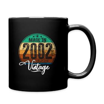 Vintage Made in 2002 Geburtsjahr 2002 Geburtstag - Tasse einfarbig - Schwarz - Rechts