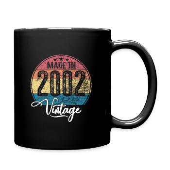 Vintage Made in 2002 Geburtsjahr 2002 Geburtstag - Tasse einfarbig - Schwarz - Rechts