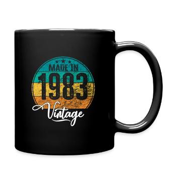 Vintage Made in 1983 Geburtsjahr 1983 Geburtstag - Tasse einfarbig - Schwarz - Rechts