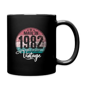 Vintage Made in 1982 Year of birth 1982 Birthday - Full Colour Mug - black - Right