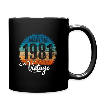 Vintage Made in 1981 Year of birth 1981 Birthday - Full Colour Mug - black - Right