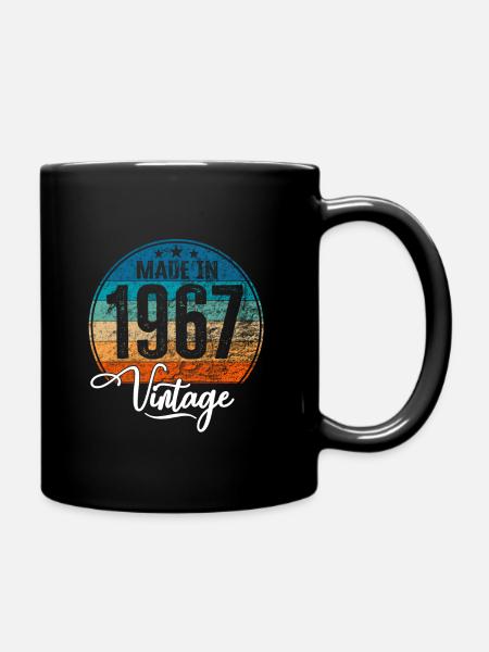 Vintage Made in 1967 Geburtsjahr 1967 Geburtstag - Tasse einfarbig - Schwarz