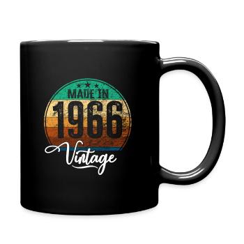 Vintage Made in 1966 Geburtsjahr 1966 Geburtstag - Tasse einfarbig - Schwarz - Rechts