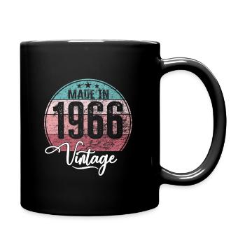 Vintage Made in 1966 Geburtsjahr 1966 Geburtstag - Tasse einfarbig - Schwarz - Rechts