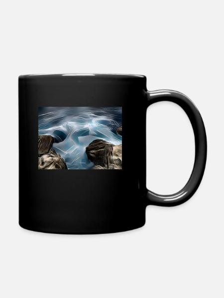 Abstract wave - Tasse einfarbig - Schwarz