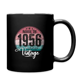 Vintage Made in 1956 Geburtsjahr 1956 Geburtstag - Tasse einfarbig - Schwarz - Rechts