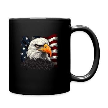 Patriotic USA Eagle | Happy 4th of July - Full Colour Mug - black - Right