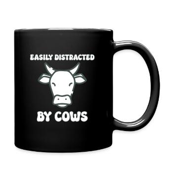 Easily distracted by cows - Full Colour Mug - black - Right