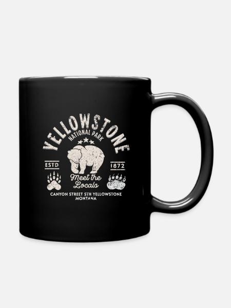 Yellowstone-Bär trifft die Einheimischen - Tasse einfarbig - Schwarz