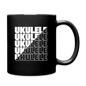 Ukulele typography diagonal - Tasse einfarbig - Schwarz - Rechts