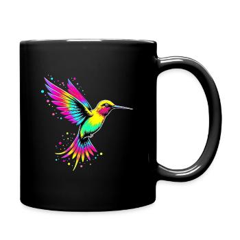 Liebe bunte Kolibris Tie Dye Kolibri - Tasse einfarbig - Schwarz - Rechts