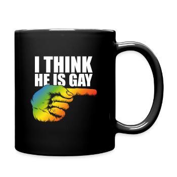 Ich glaube er ist schwul - Tasse einfarbig - Schwarz - Rechts