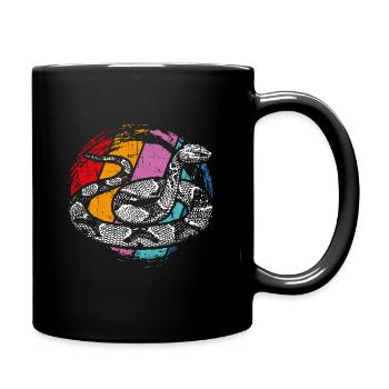 Reptil Schlange - Tasse einfarbig - Schwarz - Rechts