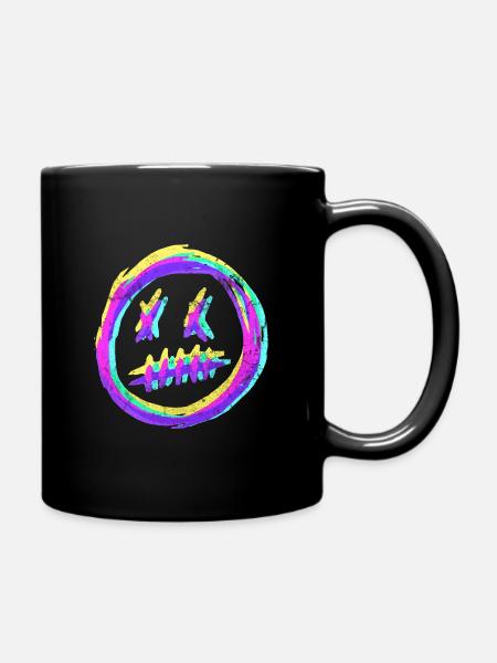Crazy smiley face - Pépin RVB - Mug uni - noir