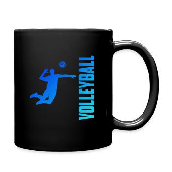 Volleyballer - Tasse einfarbig - Schwarz - Rechts