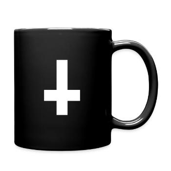 Umgedrehtes Kreuz - Antichrist - Tasse einfarbig - Schwarz - Rechts