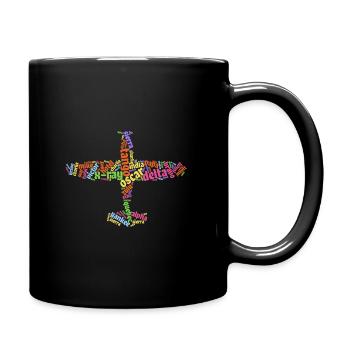 Word cloud plane alphabet school pilot gift - Full Colour Mug - black - Right