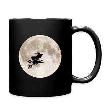 Halloween hairdresser witch moon Walpurgis night - Full Colour Mug - black - Right