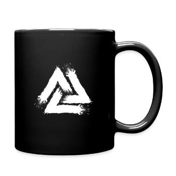 Valknut Symbol Weiß Bürste Neu - Tasse einfarbig - Schwarz - Rechts