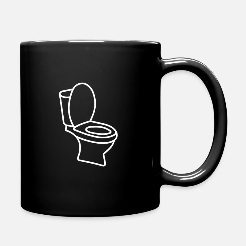 Klo WC Toilette - Tasse einfarbig - Schwarz