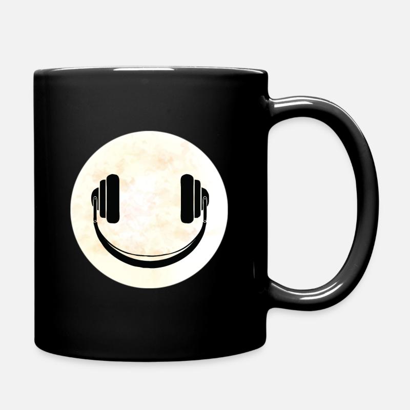 Casque music smile Lune - Mug uni - noir