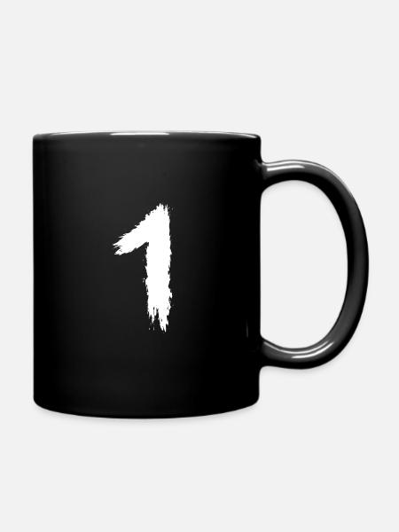 Zahl 1 Nummer Eins - Tasse einfarbig - Schwarz