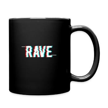 Rave Glitch Hardstyle Festival EDM Techno - Tasse einfarbig - Schwarz - Rechts