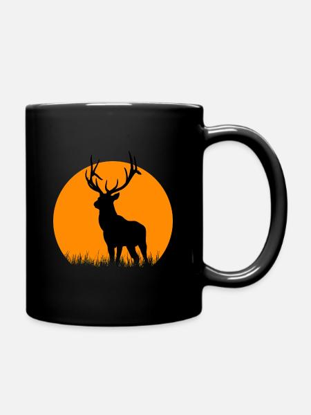 Hirsch - Tasse einfarbig - Schwarz