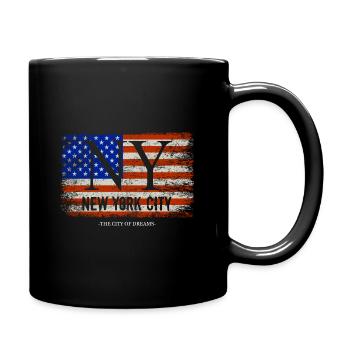 New York City American flag New York fan - Full Colour Mug - black - Right