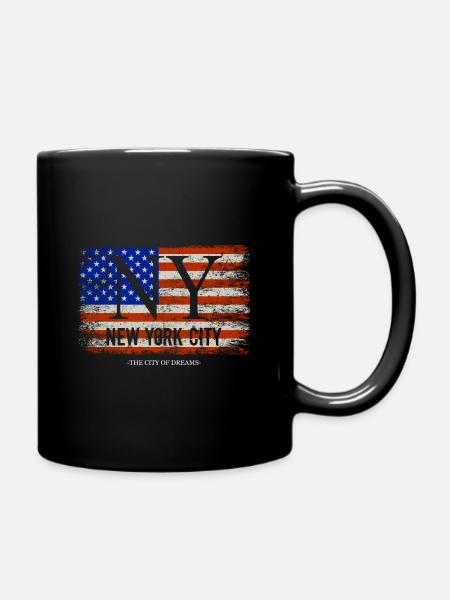 Drapeau américain de la ville de New York Fan de New York - Mug uni - noir