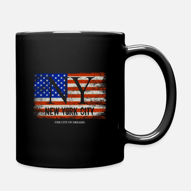 Drapeau américain de la ville de New York Fan de New York - Mug uni - noir