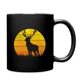 Hirsch - Tasse einfarbig - Schwarz - Rechts