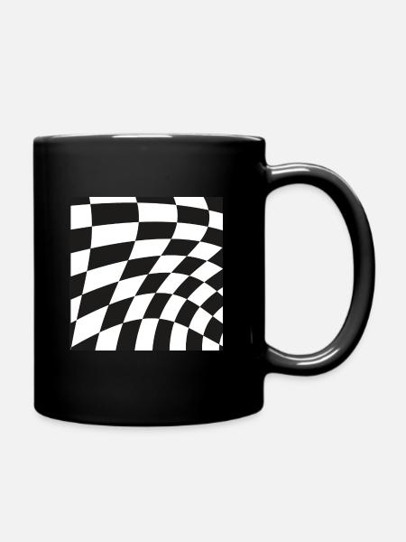 Optical illusion pattern shapes geometry gift - Full Colour Mug - black