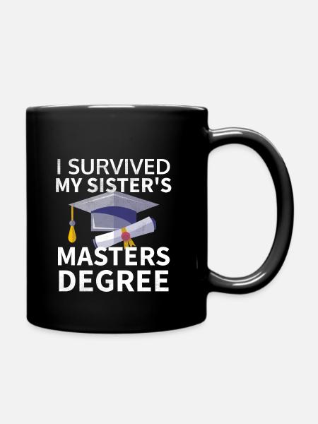 Masterstudium Uni | Abschlussgeschenk Schwester - Tasse einfarbig - Schwarz