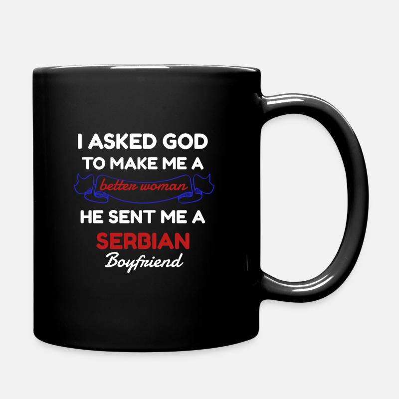 Geschenk Freundin | Serbischer Freund Serbien - Tasse einfarbig - Schwarz