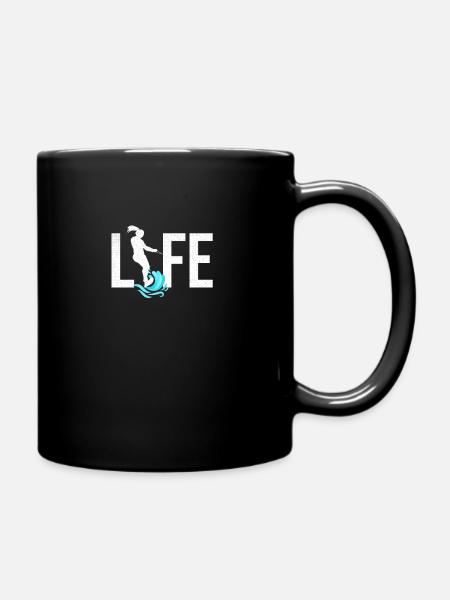 Water Skiing Is Life | Water Skiing Gifts - Full Colour Mug - black