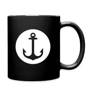 Anker - Tasse einfarbig - Schwarz - Rechts