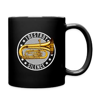 I Destroy Silence Tubist Tubist tuba player - Full Colour Mug - black - Right