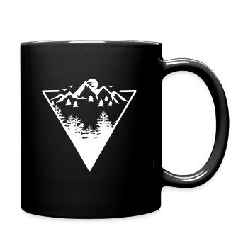 Kopie von Dreieck Rahmen Kunstwerk mit Wildnis - Tasse einfarbig - Schwarz - Rechts