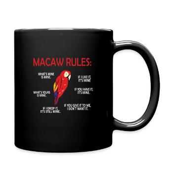 Ara Papagei Besitzer Papageienliebhaber Ara Vogel - Tasse einfarbig - Schwarz - Rechts