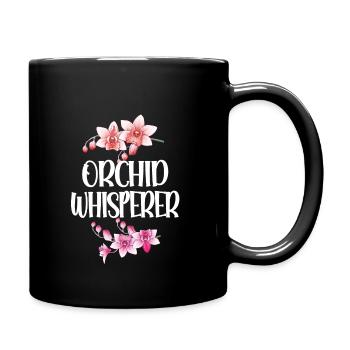 Orchideenflüsterer Orchideenliebhaber Pflanzenmama - Tasse einfarbig - Schwarz - Rechts