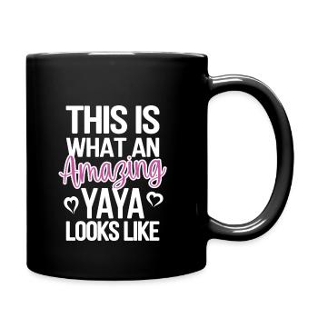 Best Yaya Grandma Mother's Day Gift Yaya Grandmother - Full Colour Mug - black - Right
