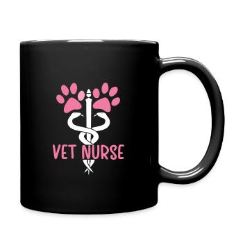 Veterinary Nurse Tierarzthelfer Veterinärassistent - Tasse einfarbig - Schwarz - Rechts