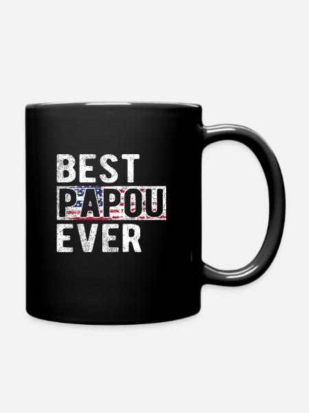 Meilleur Papou Papou Papou Fête des Pères Papou grand-père - Mug uni - noir