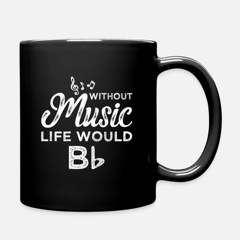 Ohne Musik wäre das Leben flach - Tasse einfarbig - Schwarz