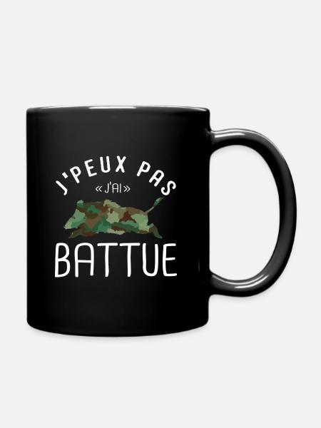 J'peux pas j'ai battue chasse chasseur sanglier - Mug uni - noir