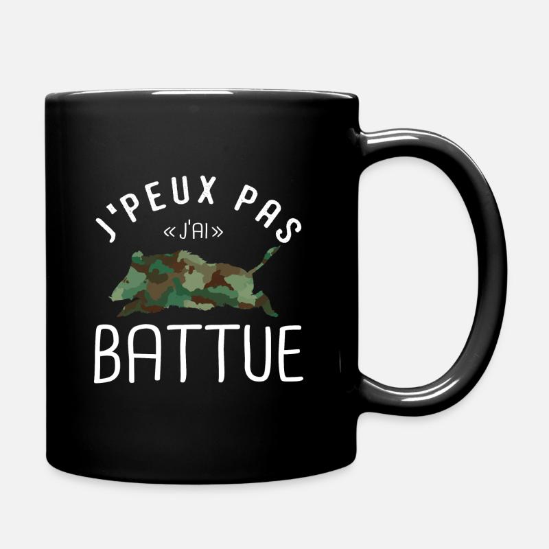 J'peux pas j'ai battue chasse chasseur sanglier - Mug uni - noir